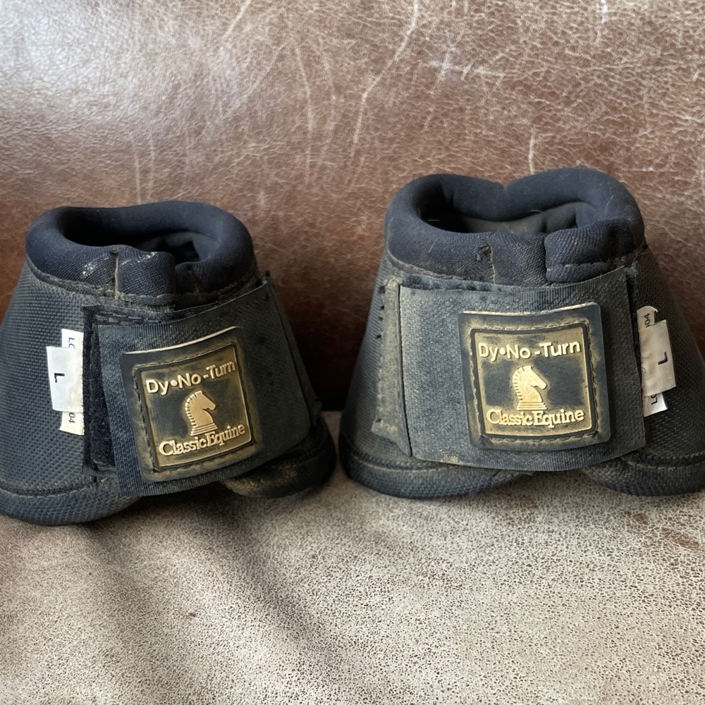 Classic Equine Dyno Turn Black Bell Boots size large